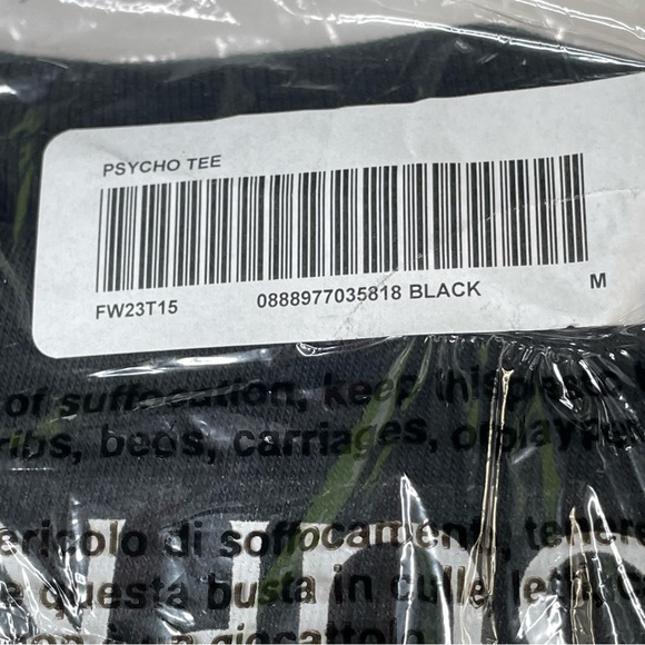 Supreme American Psycho Mens Medium Size Black Tee Shirt - Picture 5 of 5